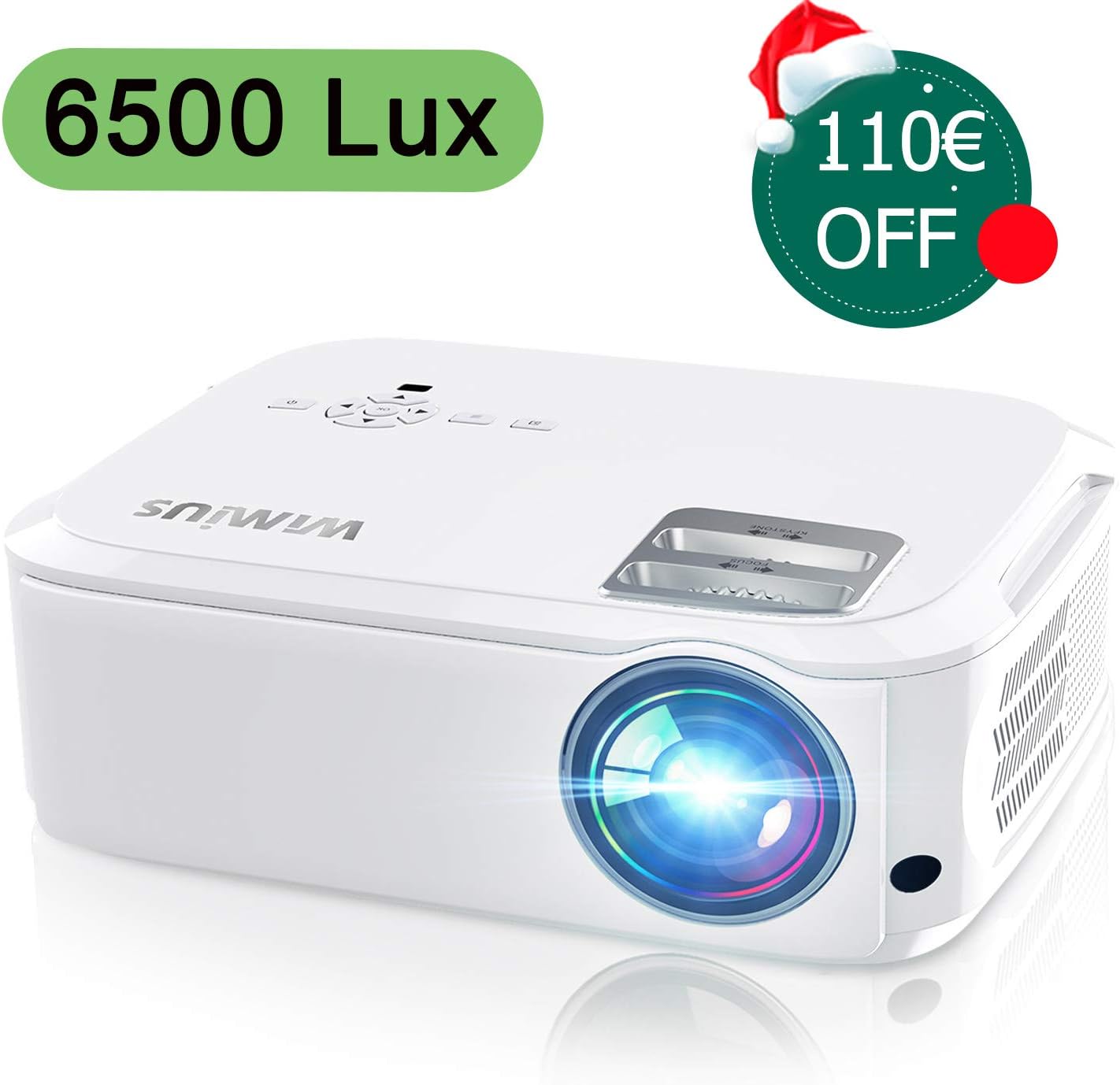 Amazon Vidéoprojecteur 4k Projecteur 1080P, WiMiUS 6500 Lumens Vidéoprojecteur Full HD 1920x1080P