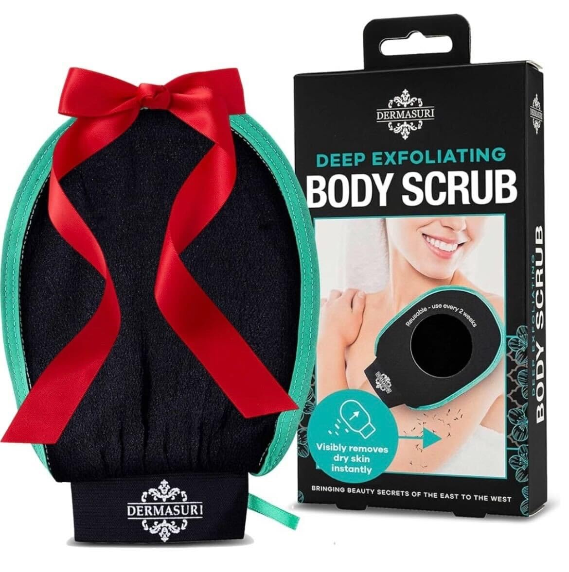 Photo 1 of Dermasuri - Deep Exfoliating Glove - Polishing Mitt Body Scrubber - Korean Skin Cleaner Exfoliator & Dead Skin Buffing Treatment - Gifts for Women & Men - Keratosis Pilaris Scrub Remover - (1 Pack)
