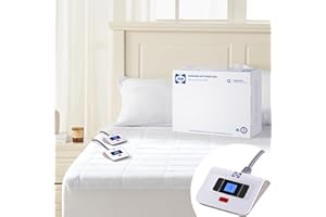 Sealy Electric Mattress Pad Queen Size, 10 Heating Settings Heated Mattress Pad, Bed Warmer with Dual Controller & Auto Off 1-12 Hours, Fit Up to 17 Inch, Machine Washable, 60"x80"