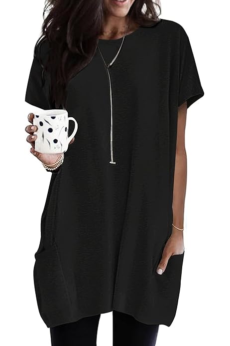 thumbnail image 2 of Plus Size Blouse For Women Women's Short Sleeve Tunic Loose Tops Casual Pleated Button Down Summer T Shirts Dressy Shirts 2 of 10