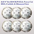 Pack of 6 60 Grits 3-3/8-inch Diamond Circular Saw Blade for Rockwell Versacut Versa Cut Rk3440k , Makita 3-3/8" Cordless Sh01w 12v Tile Grout Concrete, Brick, Block, Masonry