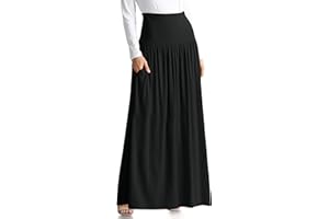 SIMLU Maxi Skirts for Women Ankle Length Skirt Casual Long Skirt High Waisted Maxi Skirt Reg and Plus Size Skirt Long Skirt