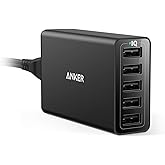 Anker 40W 5-Port USB Wall Charger, PowerPort 5 for iPhone XS / XS Max / XR / X / 8 / 7 / 6 / Plus, iPad Pro / Air 2 / mini, G