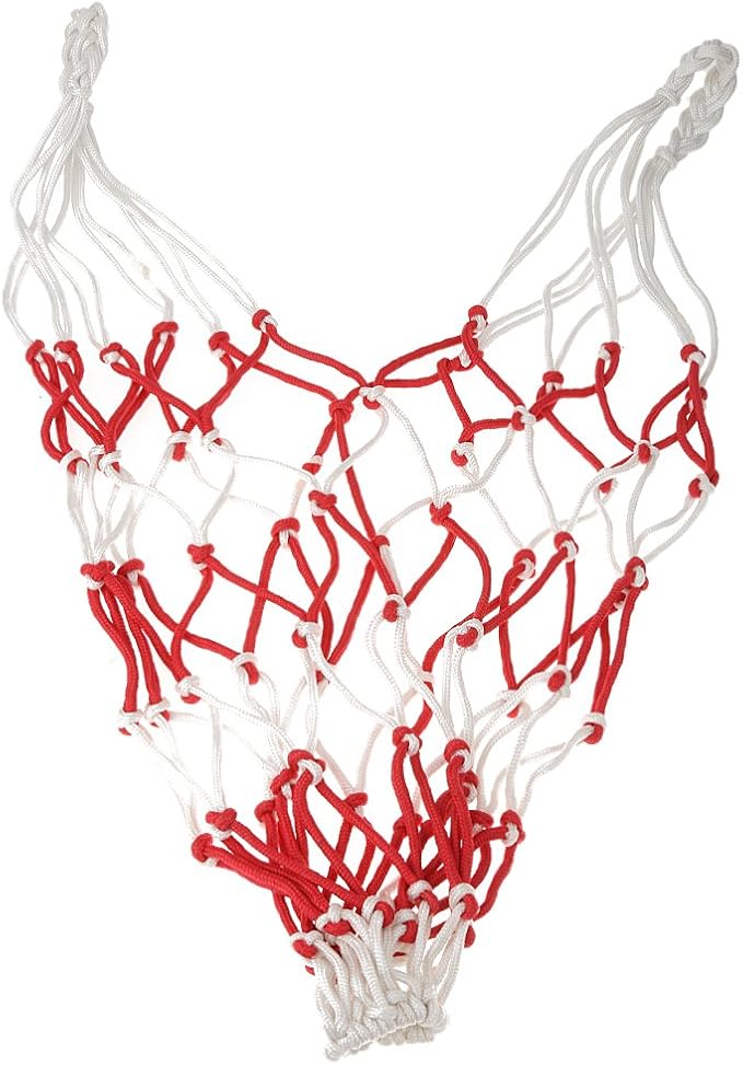 Amazon Co Jp 編み ナイロン ネット袋 網 体育館 ボール 収納 ネット メッシュバッグ 赤 白 ホーム キッチン