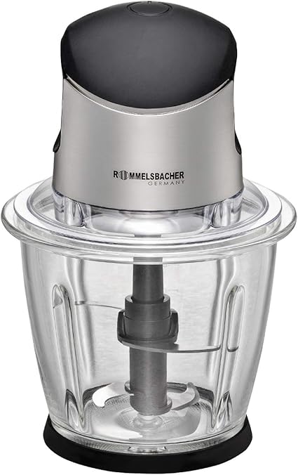 Rommelsbacher Multi Hachoir Mz 500 Moteur Puissant Lame Speciale A 4 Lames En Acier Inoxydable Recipient En Verre De 1 5 L Noir Chrome Brosse 500 W Amazon Fr Cuisine Maison