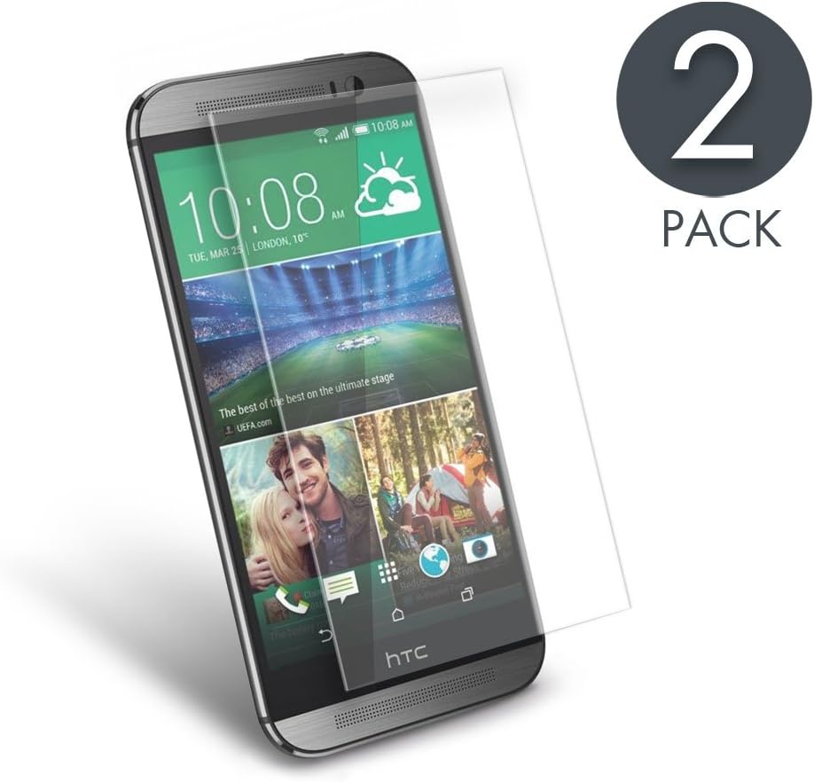 HTC ONE M8 Screen Protector aiMaKE HTC ONE M8 Tempered Glass Screen Protector HTC m8 glass screen protector (0.33mm HD Ultra Clear)[2Pack] HD Ultra Clear)