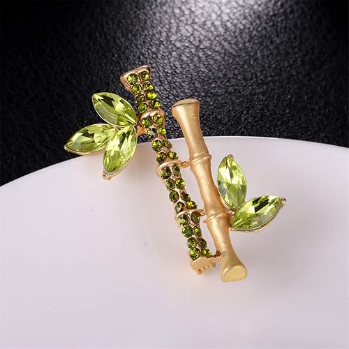 Amazon Pinking ブローチ 竹 植物 かわいい おしゃれ ユニーク ジュエリー アクセサリー エレガント 美しい 卒業式 結婚 フォーマ 記念式典 緑 ブローチ 通販