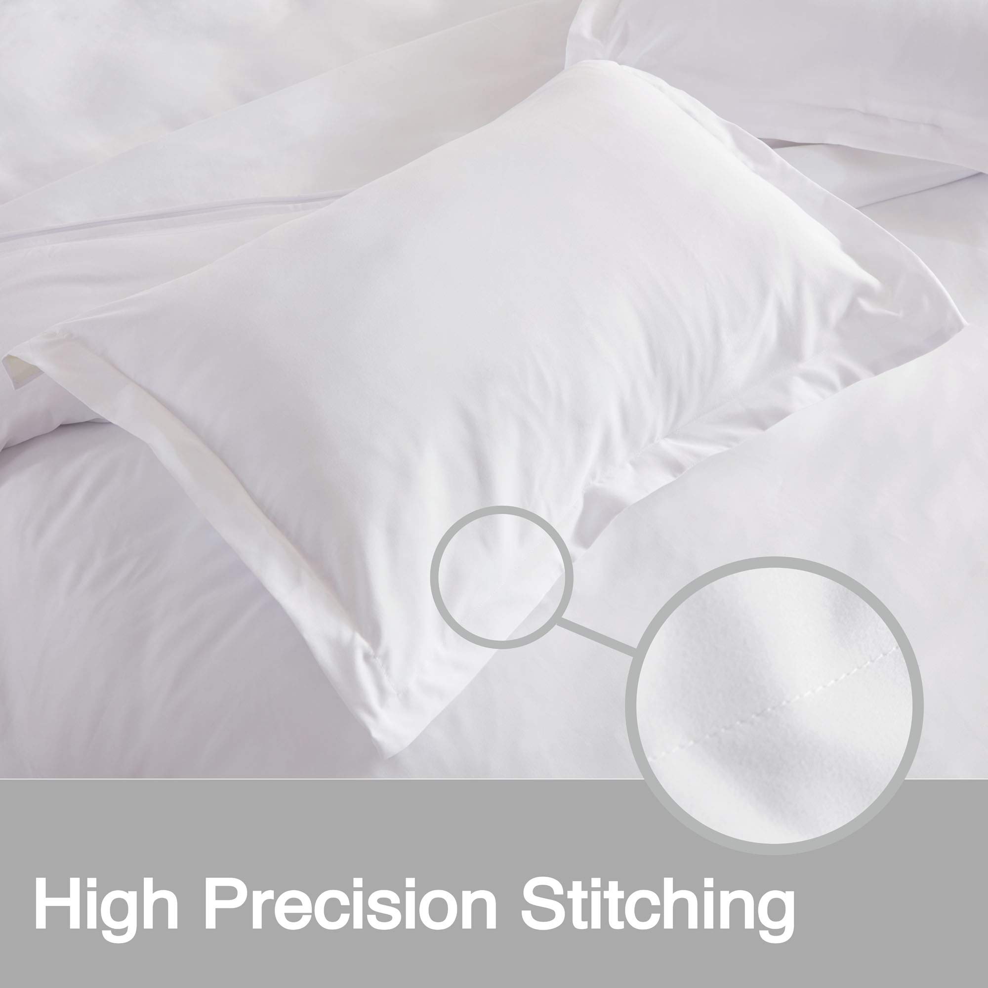 Sleep Zone Bedding Duvet Cover Cooling 120gsm Soft Zipper Closure Corner Ties 3 PC, White,Full/Queen