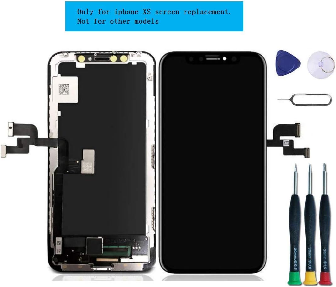 DTLake Screen Replacement Compatible with iPhone Xs Screen Replacement 5.8 inch (Model A1920, A2097, A2098,A2099, A2100) Touch Screen Display digitizer Repair kit Assembly with Complete Repair Tools