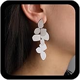 Allereyae Punk Irregular Metal Dangle Earrings Irregular Geometric Drop Earring Gold Statement Earrings Exaggerated Metal Earring Jewelry for Women