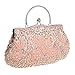 Albabara Satin Beaded Handmade Clutch Purse Evening Handbags,Pink