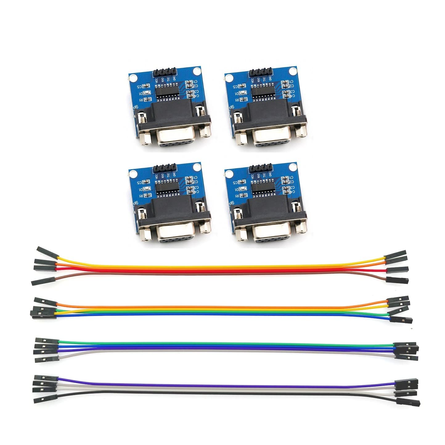JZK 4 PCS RS232 to TTL Serial Port Module, RS232 to TTL Converter, MAX3232 Root Module for Programming SCM and Electronics Recovery