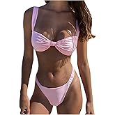 SOLY HUX Women's Swimsuits Two Piece Bikini Set Beach Vacation Outfits High Cut Bathing Suit