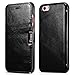 iPhone 6 / 6s Case, Benuo [Card Slot Luxury Series] [Genuine Leather] Folio Flip Corrected Grain Leather Case [2 Card Slots] with Magnetic Closure for iPhone 6s / 6 4.7 inch (Black)
