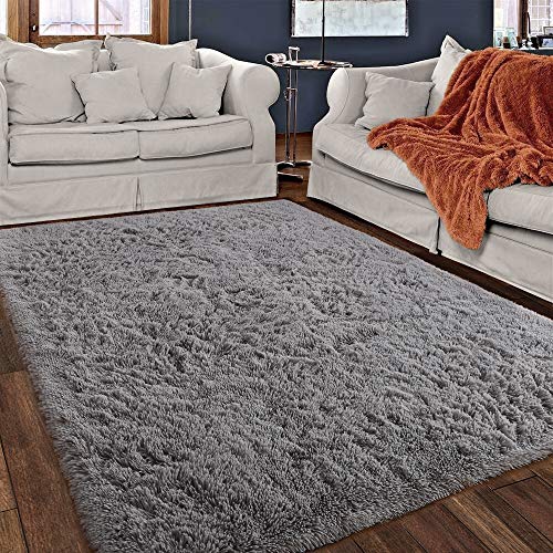 ECOBER Premium Velvet Fluffy Area Rug Plush Soft Carpet for Bedroom