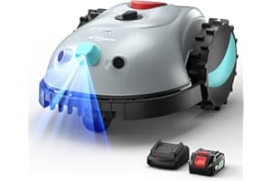 YARDCARE V100 Robotic Lawn Mower, Visual Navigation, Smart Obstacle Avoidance & Precision Collision Sensors, Adjustable Cutting Height, Quiet Operation, Ideal for Small Lawns up to 1,600 sq ft