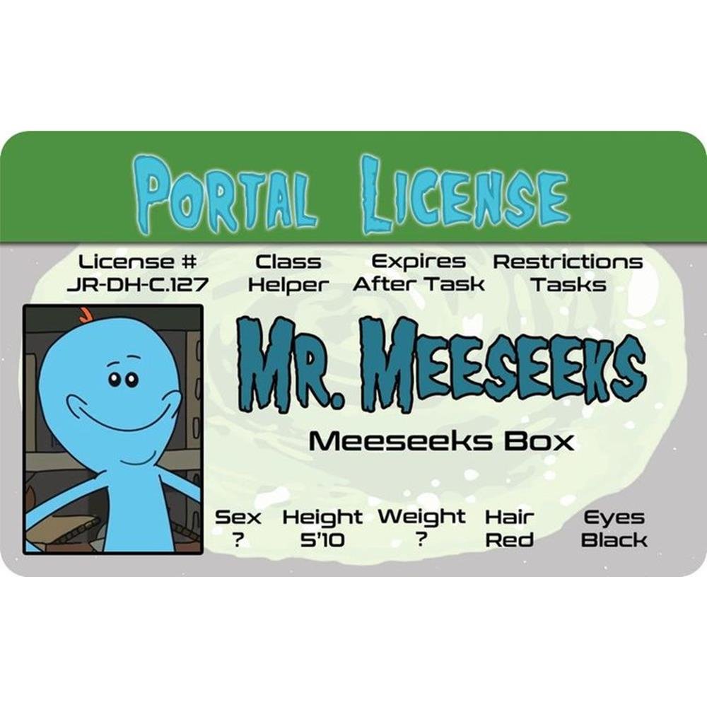 Carnet de Conducir de Mr Meeseks