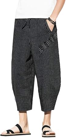 striped linen beach pants