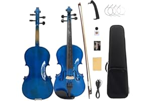 Yinfente Acoustic Violin Electric Violin 4/4 Full Size Violin 4 String Maple Spruce For Student,Violin For Beginners violin Case,Brazilwood Bow,Cable,Cleaning Cloth,Rosin,Bridge
