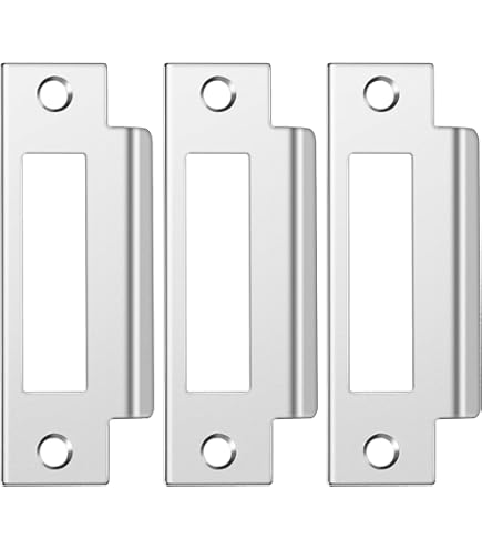 3Pcs 4-7/8" Universal Door Strike Plate Replacement Stainless - View #6