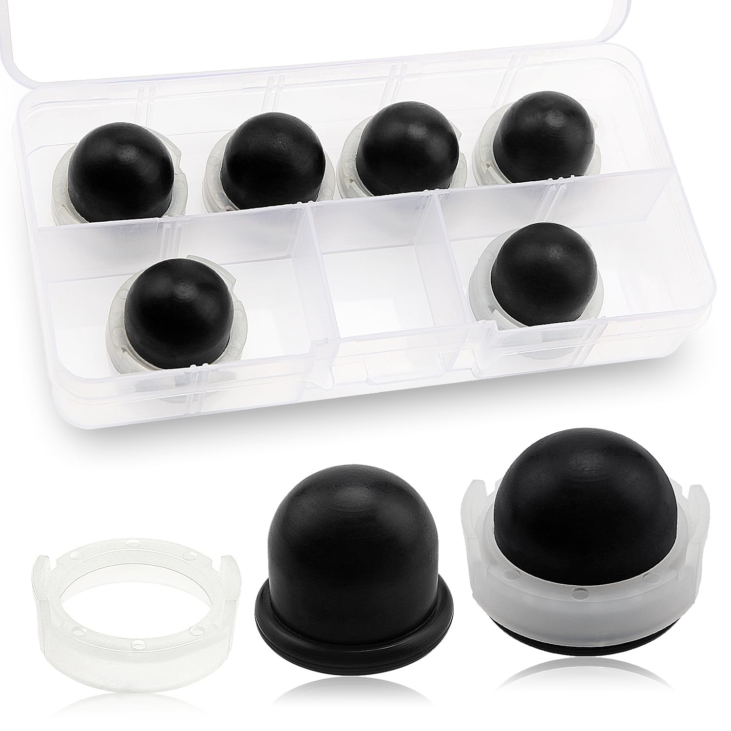 VooGenzek 6 PCS Carburettor Primer Bulb Compatible with Briggs & Stratton Engines 694394 494408 5084 Lawn Mowers Parts (Black)