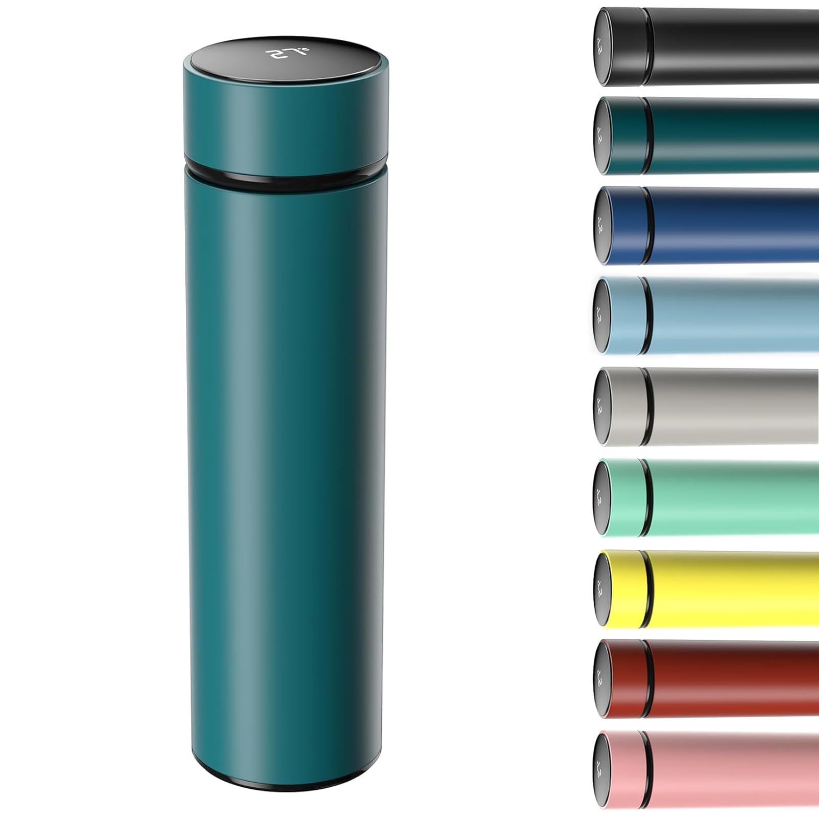 Homealexa 500ml Coffee Cups Travel Mugs, Water Bottle Vacuum Insulating Cup 304 Stainless Steel, Touch Screen Temperature Gauge, Smart Mug for Heat and Cold (C-Green) — image 1