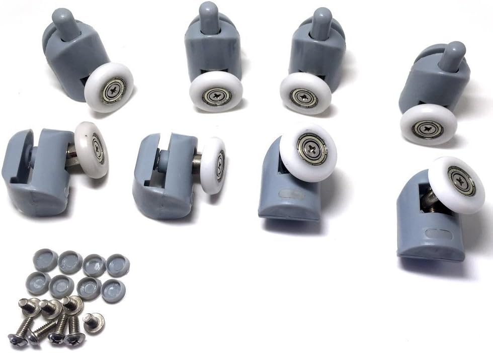 Linwnil 8pcs Shower Door Rollers Runners Wheels Pulleys for 20-27mm Cabinets