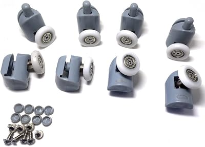 Linwnil 8pcs Shower Door Rollers Runners Wheels Pulleys for 20-27mm Cabinets
