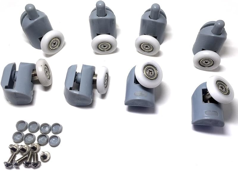 Linwnil 8pcs Shower Door Rollers Runners Wheels Pulleys for 20-27mm Cabinets
