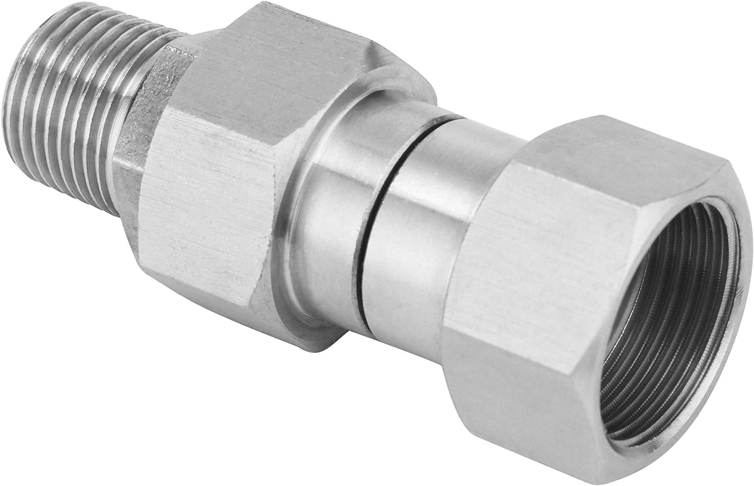 M MINGLE Pressure Washer Swivel Fitting, Metric M22 14mm Thread, Stainless Steel, 4500 PSI