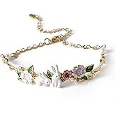 CHUQIU Cute Charm Bracelets For Women Easter Bunny Rabbit With Flower Bangle Bracelet Adjustable Wristchain Gifts