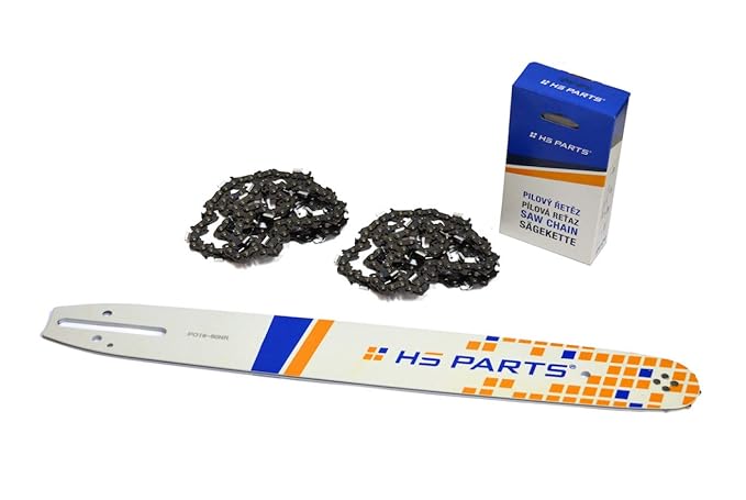 HS PARTS Führungsschiene Schwert 40 cm + 2 x Kette 56 TG 3/8 1,3 mm für Husqvarna, Dolmar, Echo, Makita, Poulan/PoulanPRO und