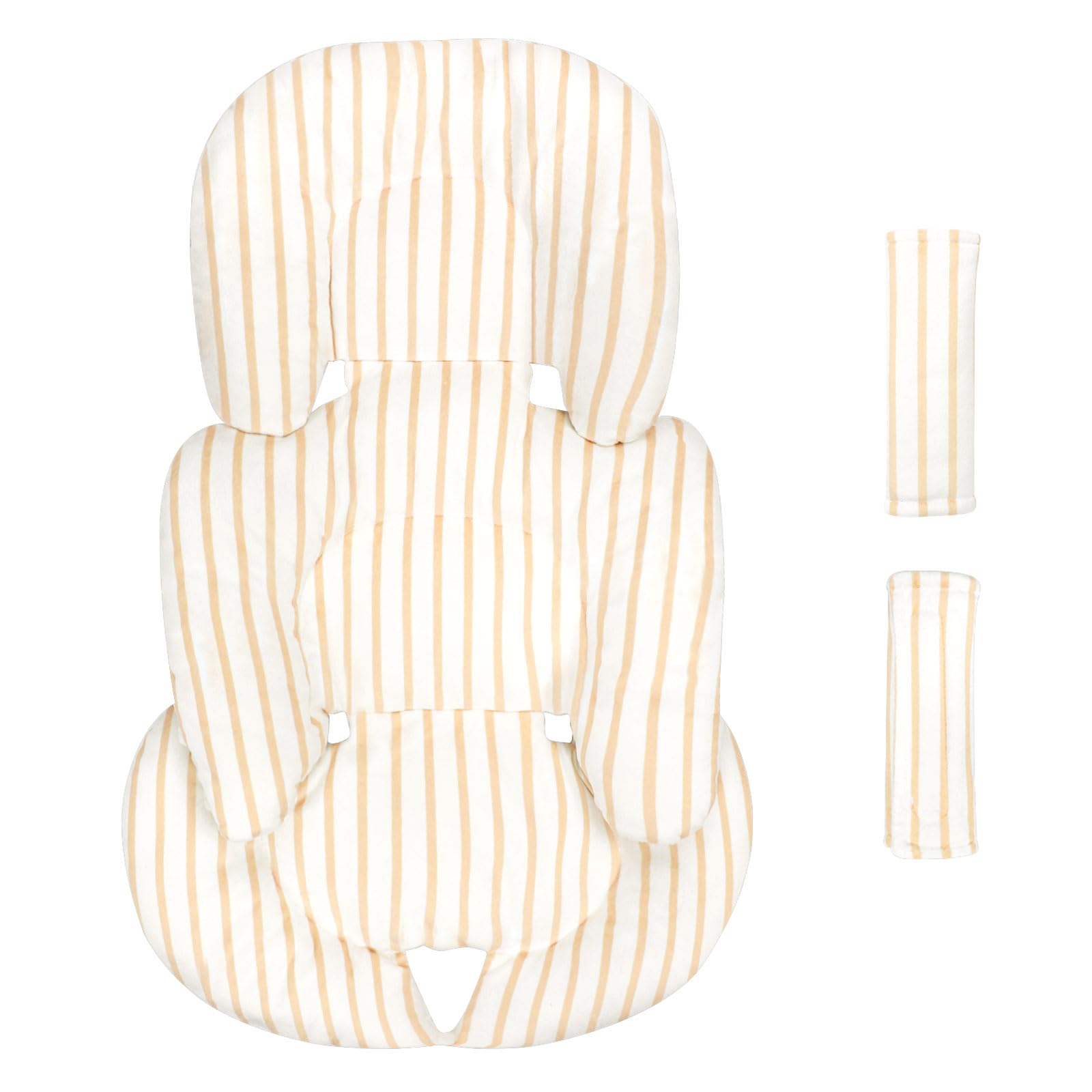 Photo 1 of CARUILI Infant Car Seat Insert, Car Seat Head Support Baby Girls Boys, Soft & Reversible Newborn Carseat Insert Cushion with 2 Strap Covers, for Stroller, Swing, Bouncer (Brown Line)