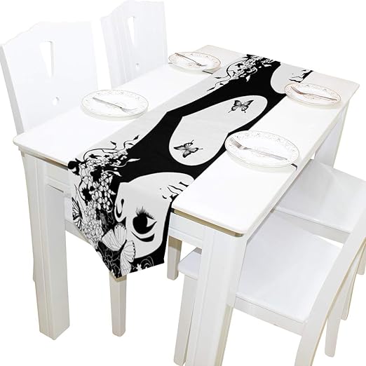 Amazon Com Alaza Table Runner Home Decor Hipster Black White
