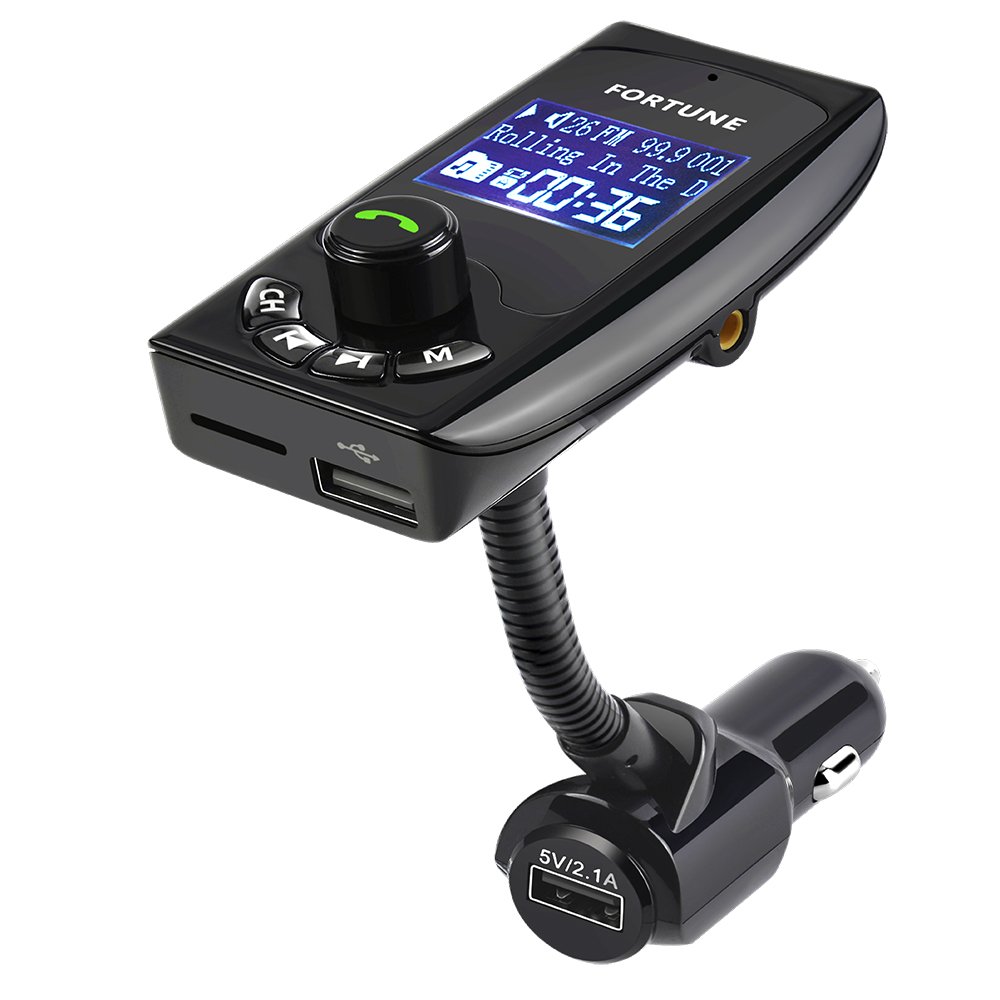 Bluetooth FM Transmitter For Car With 1.44 Inch Display ON OFF Switch