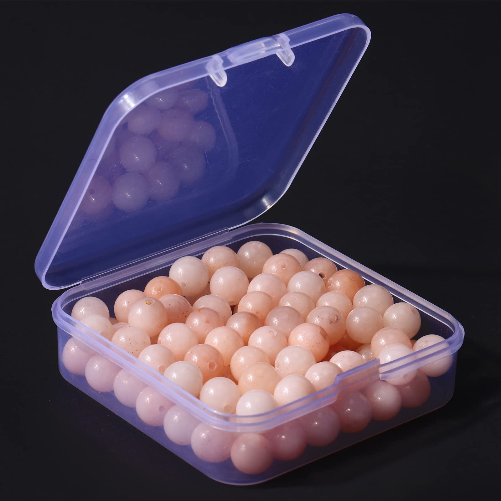 Nenjindz 100pcs 8mm Light Pink Jade Beads Crafts Chakra Stone Bead,Natural Gemstone Beads Semi Precious Bead for Brecelets Necklace Earrings Making