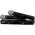 Shure BLX288/SM58 Wireless Microphone System - 14-Hour Battery Life, 300 ft Range, UHF | Includes (2) SM58 Handheld Vocal Mics, Dual Channel Receiver | H11 Band (BLX288/SM58-H11)