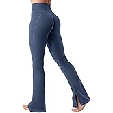 YEOREO Flare Split Hem Leggings for Women Tummy Control Workout Leggings Nasreen Hidden Scrunch Bootcut Gym Yoga Pants