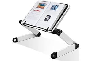 Adjustable Book Stand,Bigger Size and More Load-Bearing Aluminum Book Holders for Reading Hands Free,Ergonomic Book Holder fo