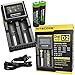 Nitecore D2 digital smart Charger with LCD display For Li-ion, IMR, LiFePO4 26650 22650 18650 17670 18490 17500 18350 16340 RCR123 14500 10440 Ni-MH And Ni-Cd AA AAA AAAA C Rechargeable Batteries with 2 X EdisonBright Ni-MH rechargeable AA batteries bundle