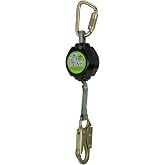 Peakworks Leading Edge SRD - 6 ft Single Leg Dyneema Webbing w/ Snap Hook | Self-Retracting Device (SRD) Ideal for At-Height Work near Edge on Construction Sites - Certified ANSI Z359.14 Class 2