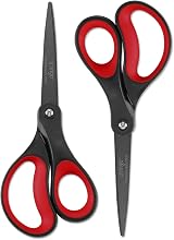 LIVINGO 2 Pack 8" Titanium Non-Stick Scissors, Comfort Grip Shears view 1