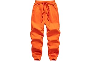 WIYOSHY Kids' Solid Color Drawstring Cotton Sweatpants Jogger Pants for Boys & Girls