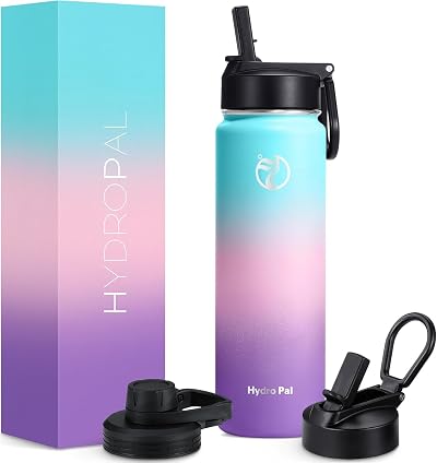 HydroPal 1000ml Vacuum Insulated Stainless Steel Bottle with Lids