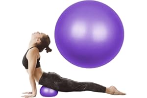 Soft Pilates Balls 23cm/9 Inch Small Anti Burst Exercise Ball for Yoga, Pilates, Balance, Physical Therapy, Stretching and Co
