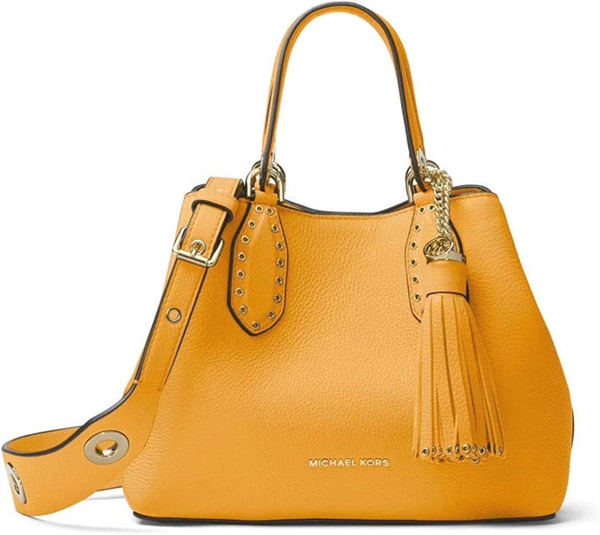 mk brooklyn small leather satchel