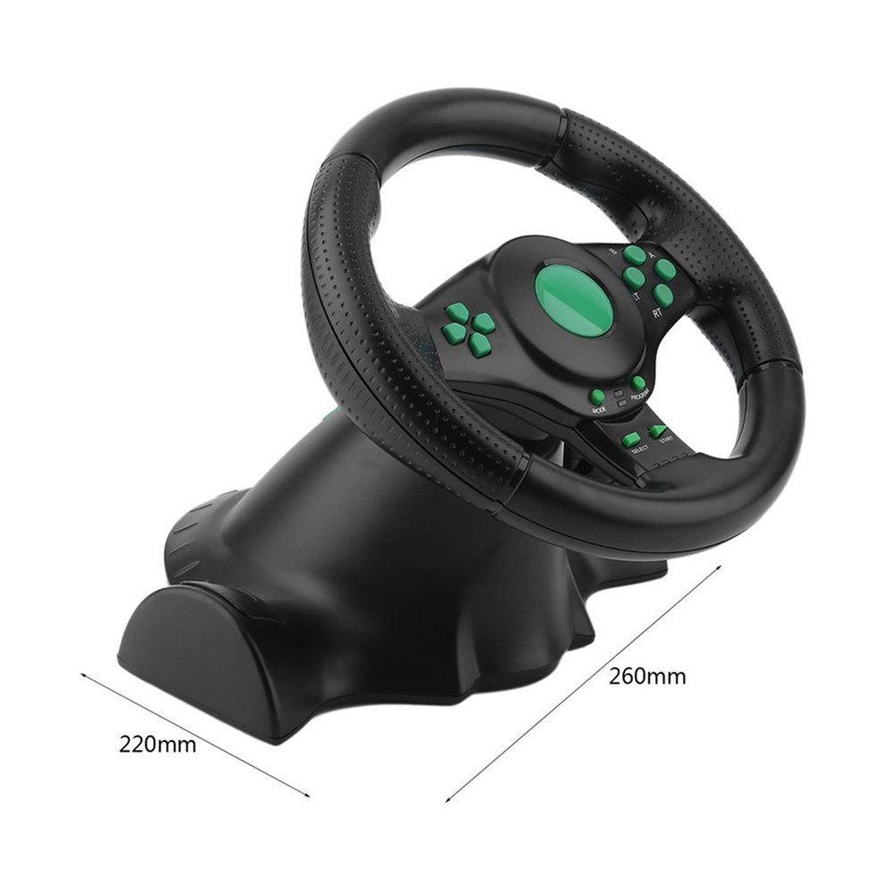 heaven2017 180 Degrees Rotation ABS Gaming Vibration Racing Steering Wheel with Pedals for Xbox 360 PS2 PS3
