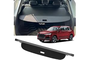 Vinomkii Cargo Cover fit for Audi Q7 2016 2017 2018 2019 2020 2021 2022 2023 Retractable Trunk Rear Security Cover Shielding Shade Trunk Cover Luggage Security Shield Shade