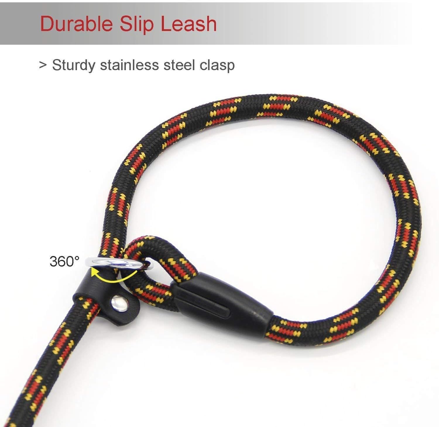 158 CM Slip Lead for Dogs Durable Adjustable Nylon Training Leash, Soft Slip Lead Traction Rope For Small and Medium Dogs (158 cm) - Image 5