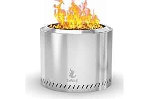 OutVue 15 Stainless Steel Smokeless Fire Pit, Outdoor Smokeless Firepit, Wood Burning Fire Pits for Camping, Bonfire, Low Smoke Firepit for Outside (Oblique Hole)